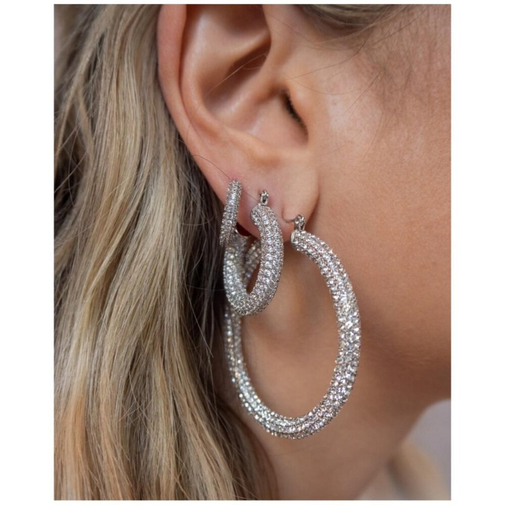 LUVAJ Silver PAVÉ BABY AMALFI Hoops! ｡･:*:･ﾟ★,｡･:*:･ﾟ☆｡･:*:･ﾟ★,｡･:*:･ﾟ☆